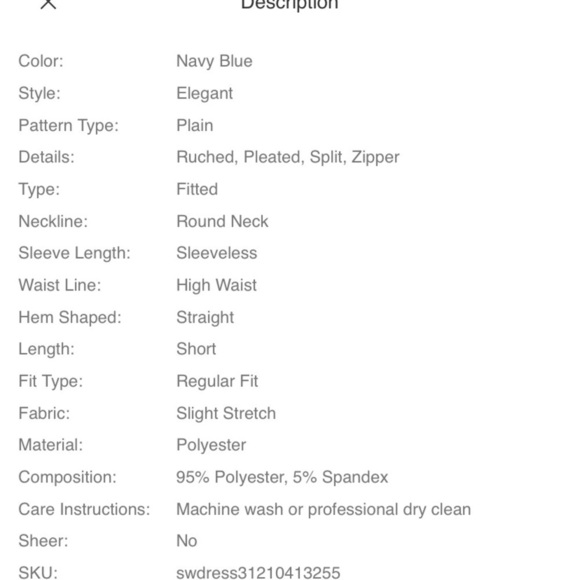 Zip Back Slit Hem Fold Pleat Dress - Picture 3 of 4